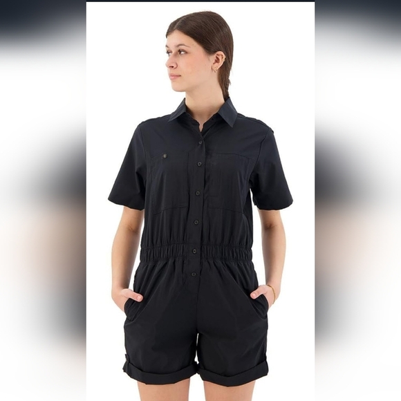 Columbia Black Short Sleeve Utility Shorts Romper XXL - Picture 1 of 11